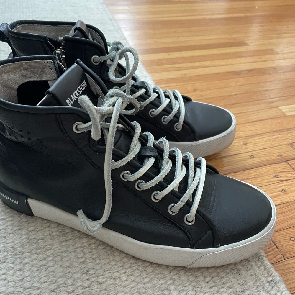 Blackstone high top leather sneakers